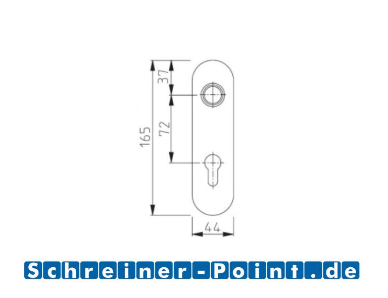 Kurzschildgarnitur U-Form Edelstahl